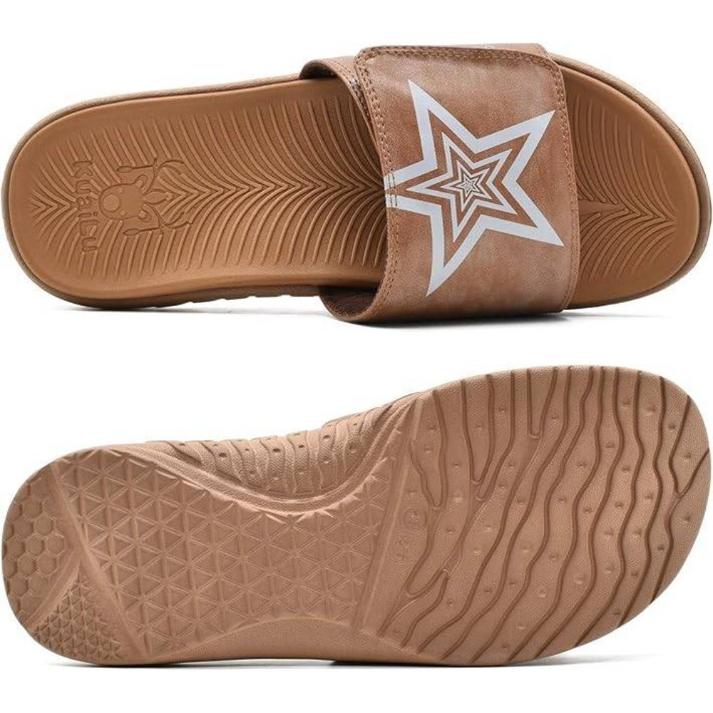 New KuaiLu Mens Slide Sandals Khaki US 10 Orthotic Arch Support Athletic Sport - Picture 7 of 7